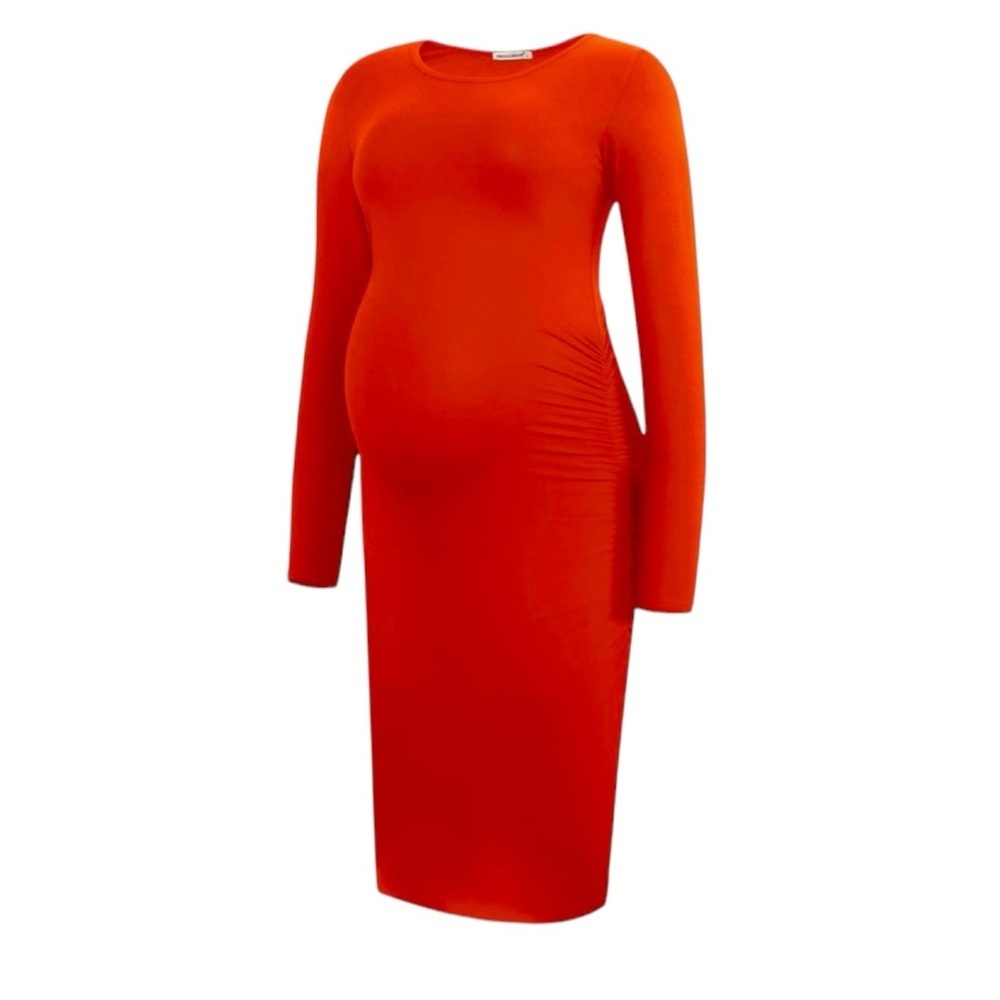 SmallShow Elegant Orange Maternity Nursing Dress Size Large L